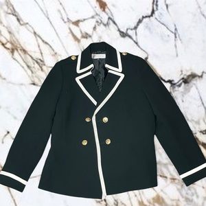 Tahari Arthur S Levine Women's size 8 Military Style Blazer Jacket Dbl Breasted